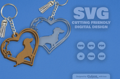 Dog Breeds Heart Paw Keychain SVG Product Image 1