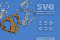 Dog Breeds Heart Paw Keychain SVG Product Image 1