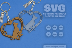 Dog Breeds Heart Paw Keychain SVG Product Image 2