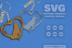 Dog Breeds Heart Paw Keychain SVG Product Image 1