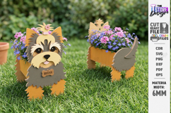 3D Dog Breeds Planters with Name Tag Laser Cut | Flower Pot Product Image 1