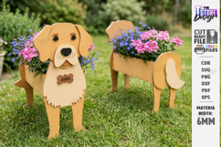 3D Dog Breeds Planters with Name Tag Laser Cut | Flower Pot Product Image 1