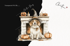 Cozy Halloween Dog by Fireplace | Halloween PNG Product Image 2