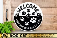 Dog Cat Welcome Home Sign SVG Dog Lover SVG Paw Print SVG Product Image 3