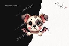 Cute Halloween Dog Peeking | Halloween PNG Product Image 2