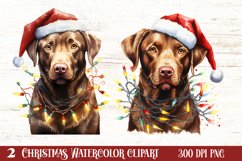 Dog Christmas Lights Sublimation Clipart, Chritsmas PNG Product Image 1