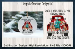Girl Who Loves Christmas And Her Fur Babies Sublimation PNG Product Image 4