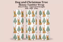 dog christmas tree skinny tumbler sublimation wrap with high resolution and transparant background are for 20oz and 30oz skinny tumbler
