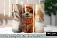 Dog Christmas Tumbler Sublimation Design 20oz Skinny Tumbler