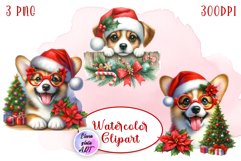 Cute Christmas Dog Clipart | Christmas Sublimation PNG Product Image 1