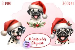 Cute Christmas Dog Clipart | Christmas Sublimation PNG Product Image 1
