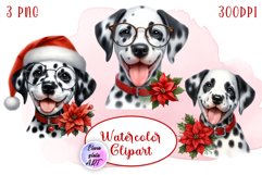 Cute Christmas Dog Clipart | Christmas Sublimation PNG Product Image 1