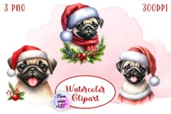 Cute Christmas Dog Clipart | Christmas Sublimation PNG Product Image 1