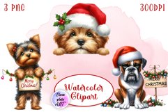 Cute Christmas Dog Clipart | Christmas Sublimation PNG Product Image 1