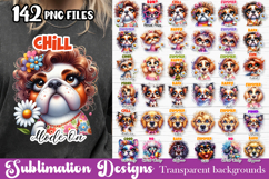 Cute Sarcastic dog sublimation clipart. T-shirt bundle Product Image 1
