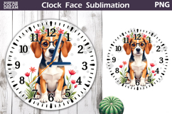 Dog Clock Face Sublimation | Beagle Clock Design Product Image 1