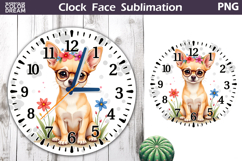 Dog Clock Face Sublimation | Chihuahua Clock Design Product Image 1