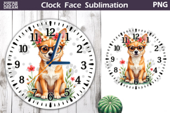 Dog Clock Face Sublimation | Chihuahua Clock Design Product Image 1