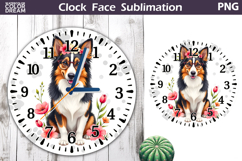 Dog Clock Face Sublimation | Collie Clock Design Product Image 1