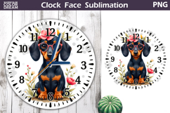 Dog Clock Face Sublimation | Dachshund Clock Design Product Image 1