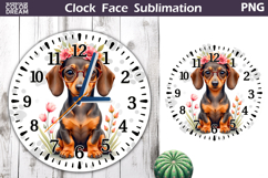 Dog Clock Face Sublimation | Dachshund Clock Design Product Image 1