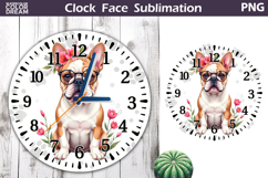 Dog Clock Face Sublimation | English Bulldog Clock Design Product Image 1