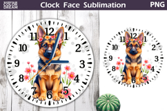 Dog Clock Face Sublimation | German Shepherd Clock Design Product Image 1