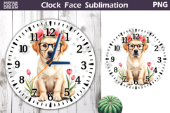 Dog Clock Face Sublimation | Labrador Clock Design Product Image 1