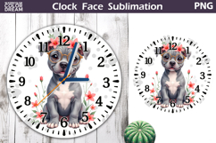 Dog Clock Face Sublimation | Pit Bull Clock Design Product Image 1