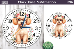 Dog Clock Face Sublimation | Poodle Clock Design Product Image 1