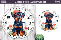 Dog Clock Face Sublimation | Rottweiler Clock Design Product Image 1