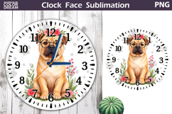 Dog Clock Face Sublimation | Shar Pei r Clock Design Product Image 1