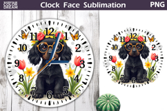 Dog Clock Face Sublimation | Spaniel Clock Design Product Image 1
