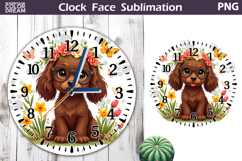 Dog Clock Face Sublimation | Spaniel Clock Design Product Image 1
