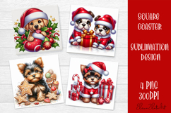 Funny Christmas dog Coaster Design | animal Square Coaster Product Image 1