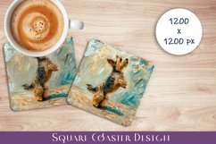 Funny dog coaster / sublimation animal coaster Product Image 1