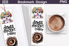 Dogs Books Coffee Bookmark | Husky Bookmark Product Image 1