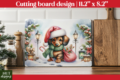 Christmas cutting board PNG, Christmas Dachshund Baby dog Product Image 1