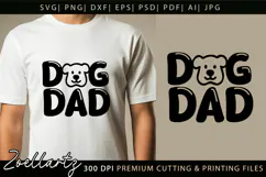Dog Dad SVG Paw Prints SVG Fathers Day T-shirt Mug Design Product Image 5