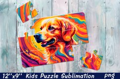 Dog Puzzle Design. Cute dog Puzzle Sublimation Product Image 1