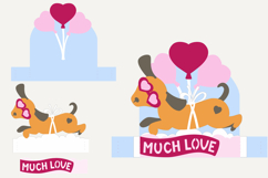 Valentine's Day Puppy SVG - Layered Heart Card Template Product Image 3