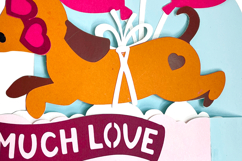 Valentine's Day Puppy SVG - Layered Heart Card Template Product Image 4