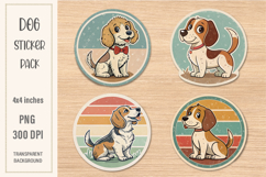 Vintage Dogs Stickers | Dog Watercolor PNG | Print&amp;Cut Product Image 1