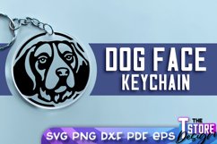 Dog Face Keychain SVG Design | SVG File | SVG File | Print Product Image 1