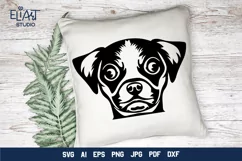 Chihuahua SVG Silhouette Design. This Chihuahua Dog Face T-shirt Design is Compatible with Cricut and Silhouette Cutting Machines