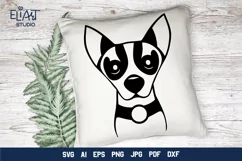 Chihuahua SVG Silhouette Design. This Chihuahua Dog Face T-shirt Design is Compatible with Cricut and Silhouette Cutting Machines