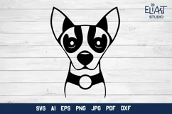 Chihuahua SVG Silhouette Design. This Chihuahua Dog Face T-shirt Design is Compatible with Cricut and Silhouette Cutting Machines