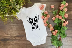 Chihuahua SVG Silhouette Design. This Chihuahua Dog Face T-shirt Design is Compatible with Cricut and Silhouette Cutting Machines