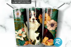 floral design, tumbler sticker, flowers, floral, Tumbler, Jaxey designs, dog Tumbler, Aussie silhouette, dog mom, small Tumbler, holographic sticker, Aussie mama, tumbler sublimation, sublimation designs, designs downloads, for tumblers, skinny tumbler, c