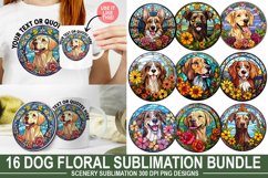 Dog Floral Sublimation Bundle| Stained Glass Sublimation Product Image 1